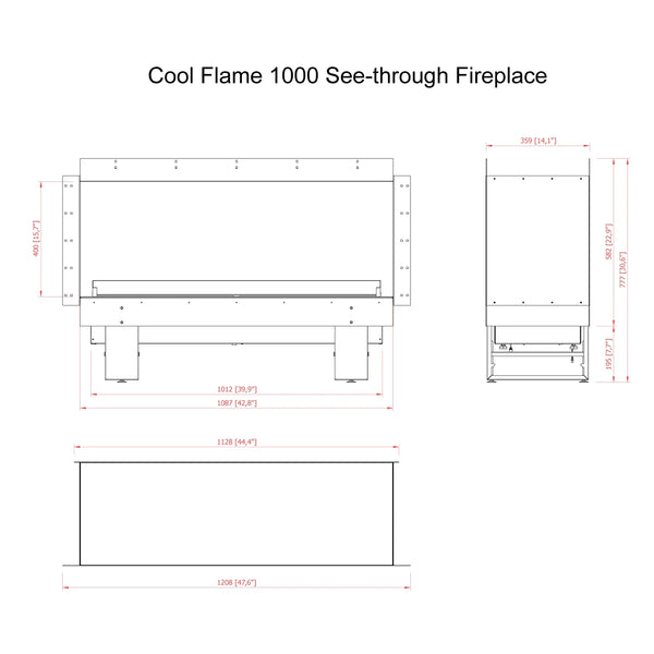 Cool Flame 1000 läpinäkyvä takka