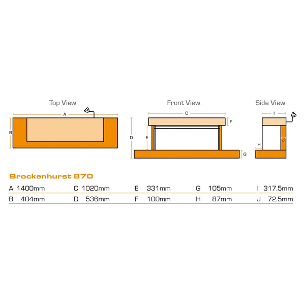 Brockenhurst 870 Grey Marble β Three-Sided Wall-Mounted Electric Fireplace Suite