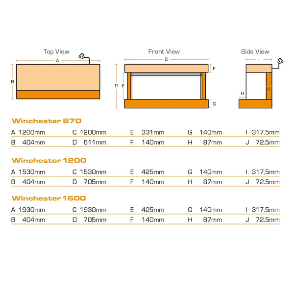 Winchester 870 White Marble β Wall-Mounted Electric Fireplace Suite