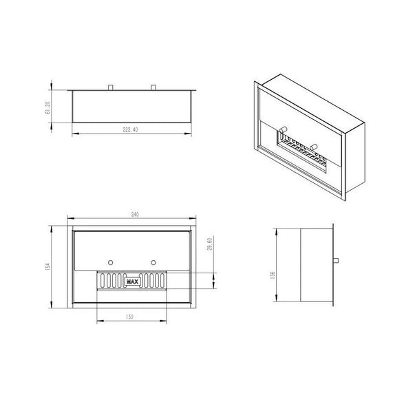 1 litran Deluxe Bioetanolipoltin 24 cm