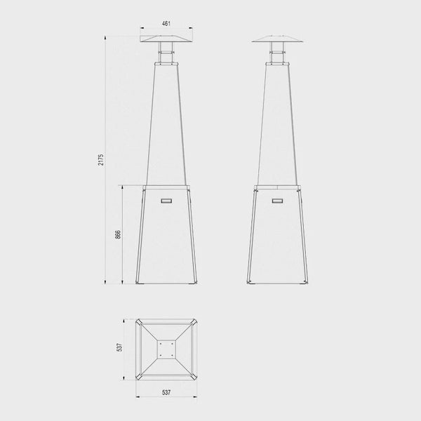 Valkoinen kaasukäyttöinen pyramidilämmitin