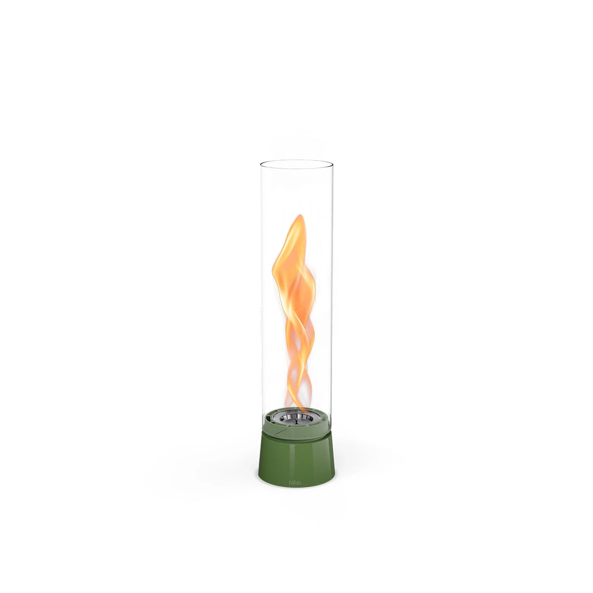 Höfats SPIN Air 900 Green Tabletop Bioethanol Fireplace with Tall Cylindrical Glass