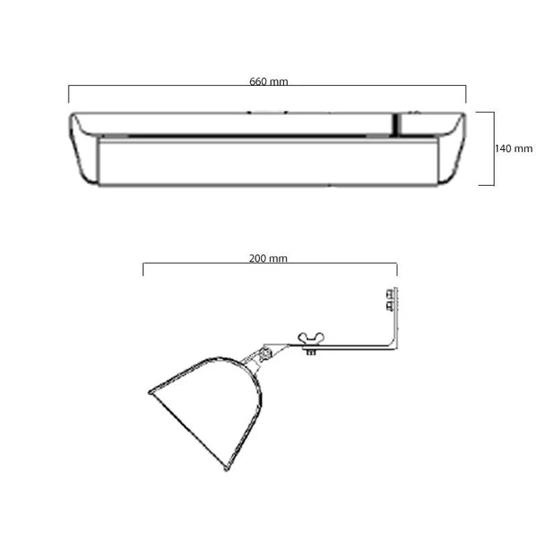 HEAT1 ECO Pro-line 2000W, musta - 66 cm