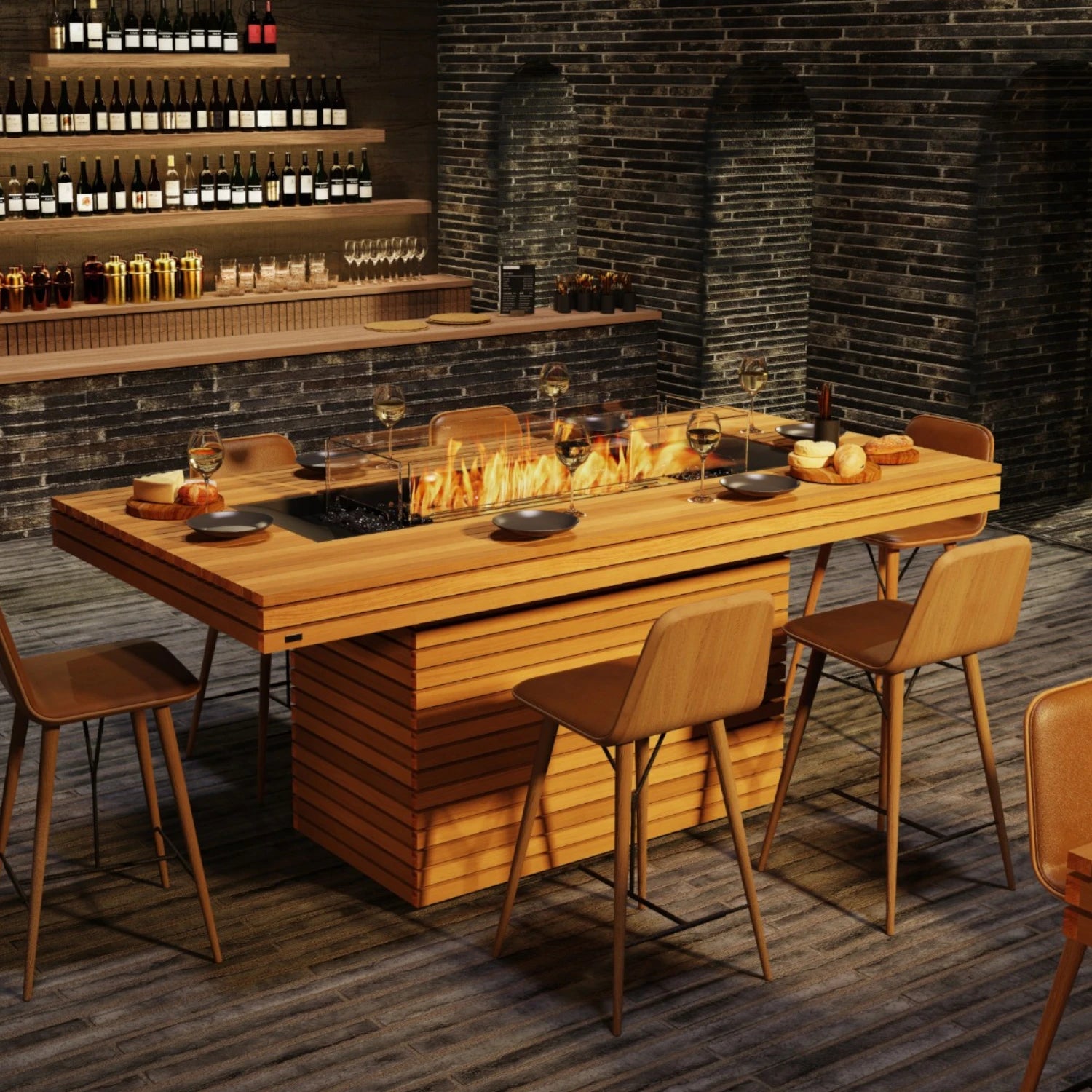 Gin 90 Bar - Tiikki-bioetanolitulisija