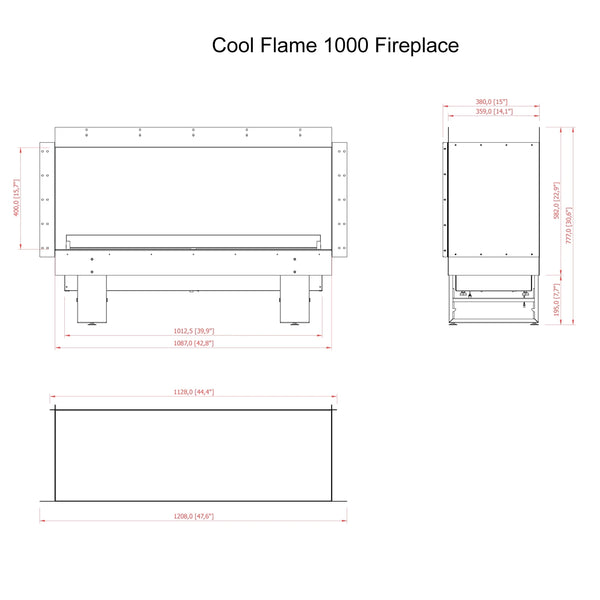Cool Flame 1000 oikean kulman takka