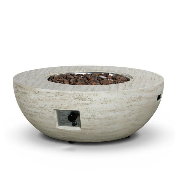Estate Bowl 92 Travertine – Pyöreä kaasukäyttöinen tulipöytä