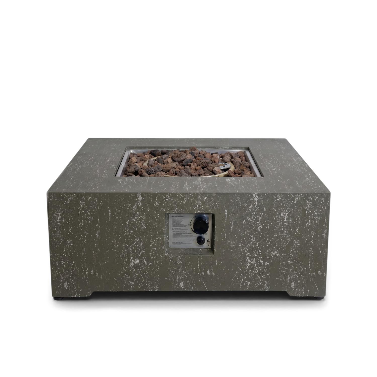 Estate Square 88 Dark Travertine – Neliönmuotoinen kaasukäyttöinen tulipöytä