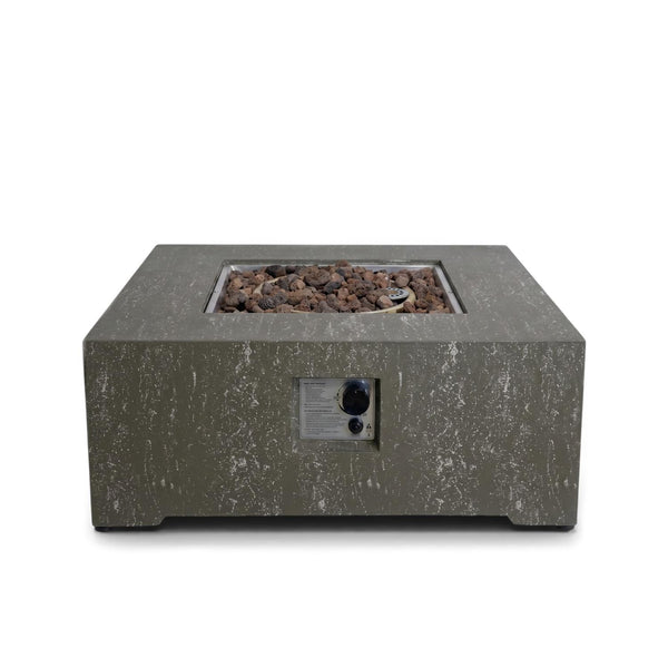Estate Square 88 Dark Travertine – Neliönmuotoinen kaasukäyttöinen tulipöytä