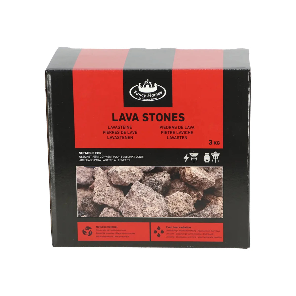 Laavakivet 3 kg – ulkokäyttöön kaasutakkoihin ja grilleihin