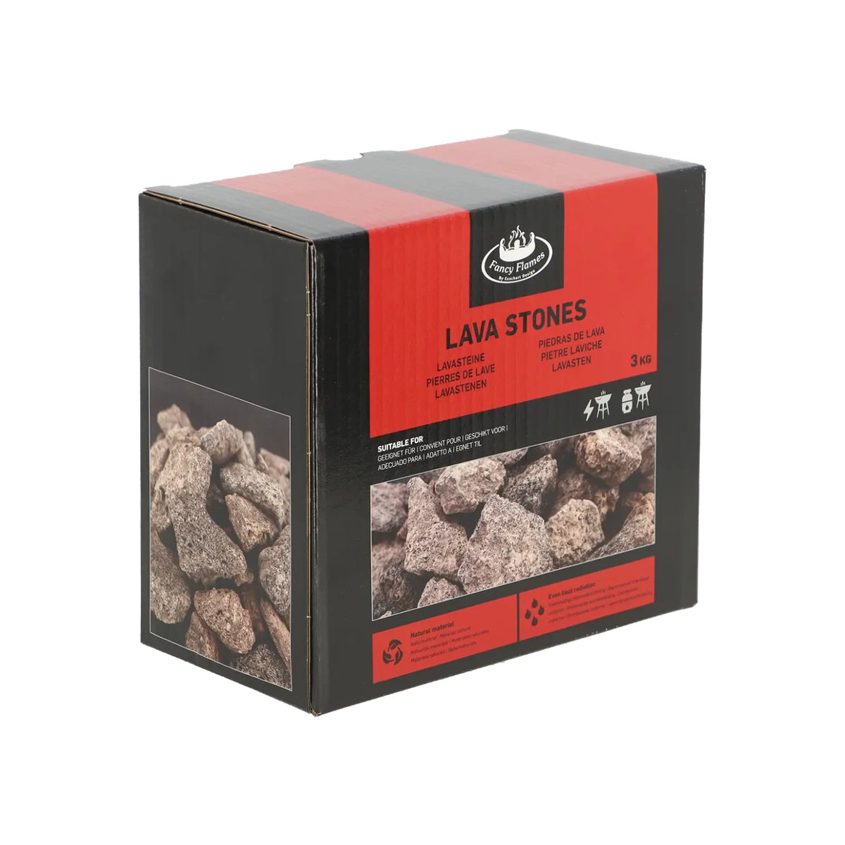 Laavakivet 3 kg – ulkokäyttöön kaasutakkoihin ja grilleihin