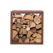 Wood Storage Box in Corten Steel - 50 cm