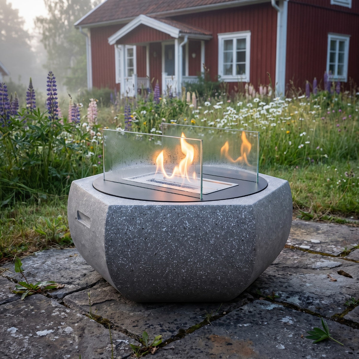 SOLIS – Graniitinharmaa – Ulkokäyttöön tarkoitettu bioetanolitakka