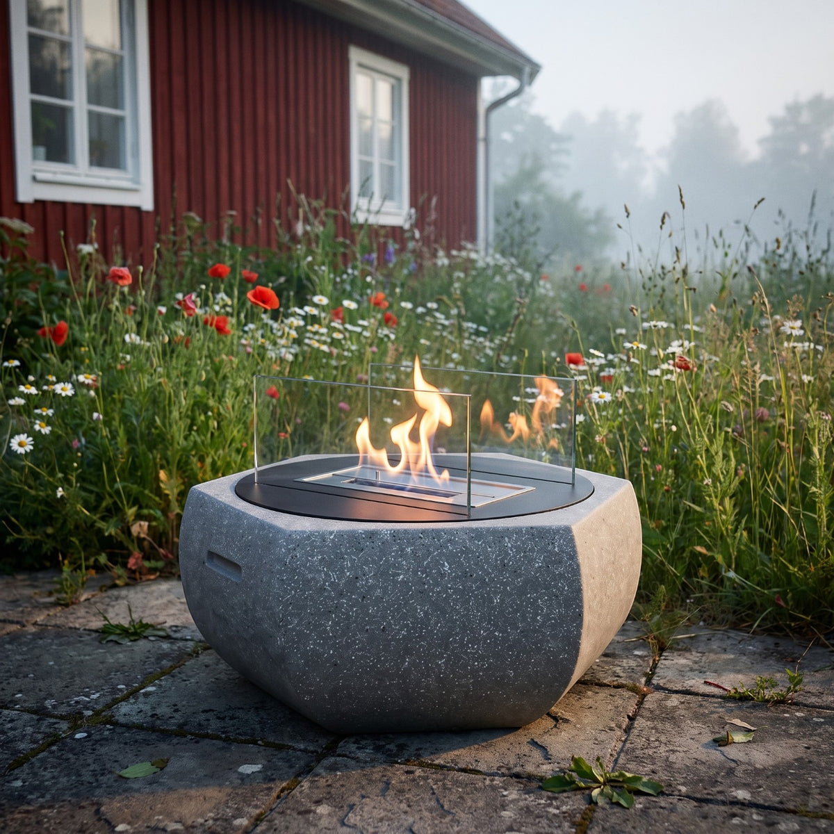 SOLIS – Graniitinharmaa – Ulkokäyttöön tarkoitettu bioetanolitakka