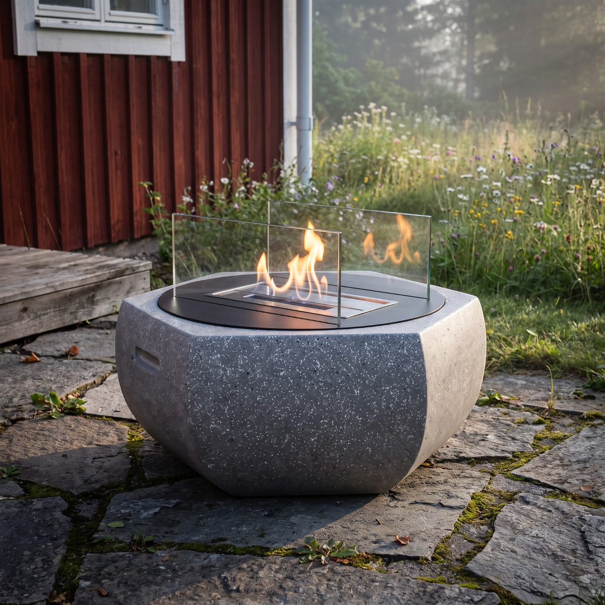SOLIS – Graniitinharmaa – Ulkokäyttöön tarkoitettu bioetanolitakka