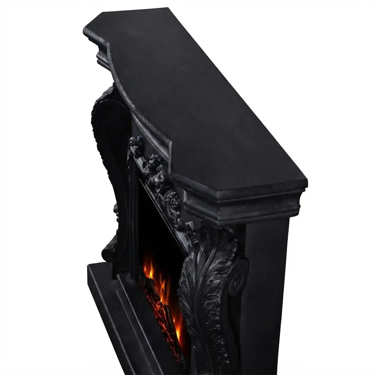Ymir - Electric Fireplace in Black Polystone