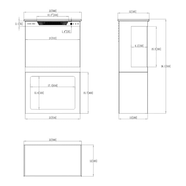 Aflamo Tower + Stand 56 cm sähköinen takka