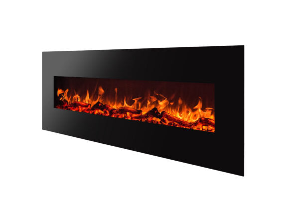 Albion 90 cm Wall-Mounted Electric Fireplace - Black