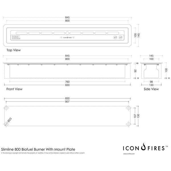 Icon Slimline 800 -biopoltin - 4,5 l | 80 cm