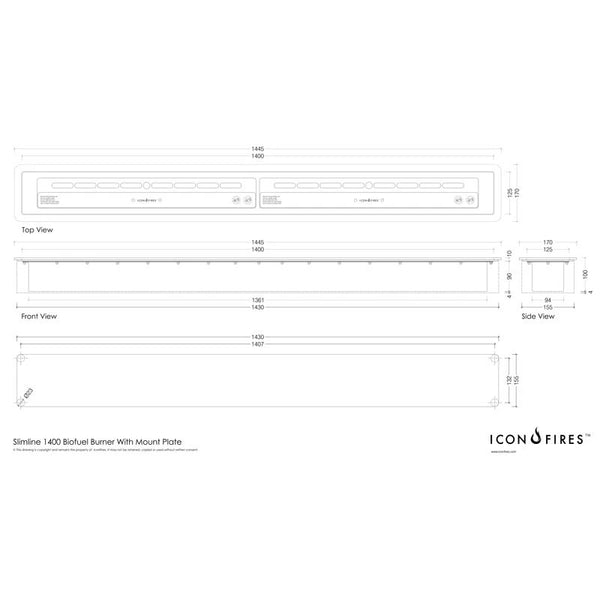 Icon Slimline 1400 -biopoltin - 8,15 l | 140 cm
