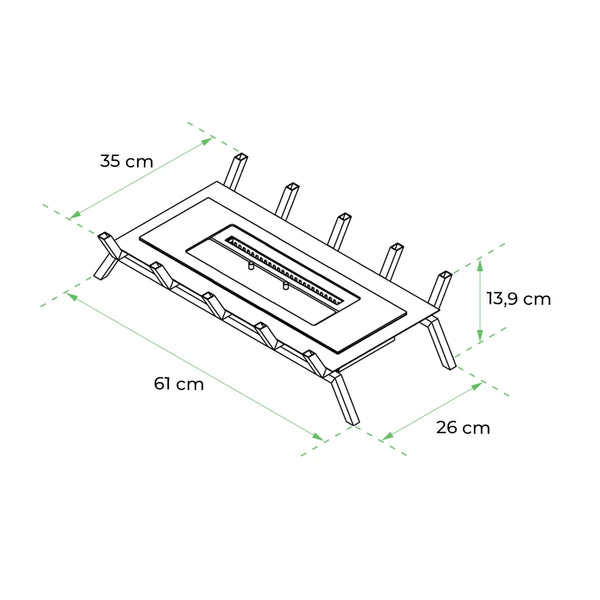 Grate L - Biotakkainsertti koristepuilla 2,5L - 60 cm