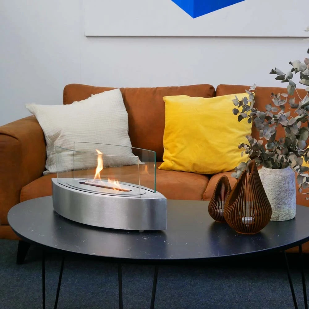 Soikea pöytämallinen biotakka – Teräs