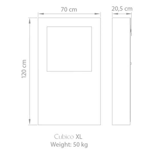Safretti Cubico XL - Brushed Steel
