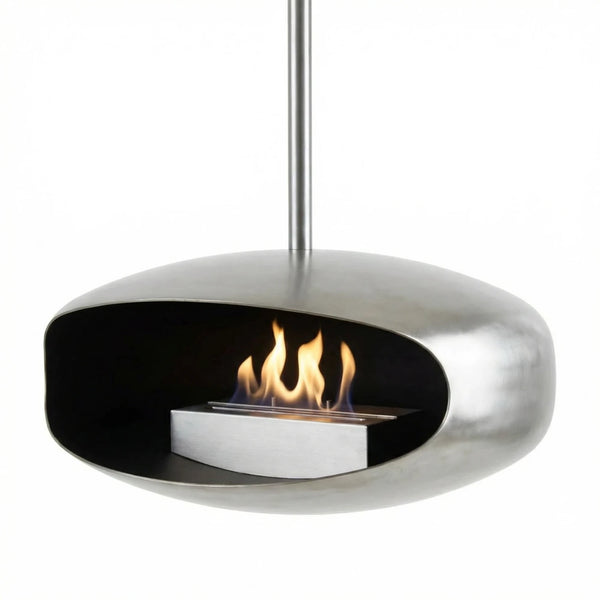 Hein and Haugaard UFO-60 Round-beamed, high-flame bio fireplace in steel