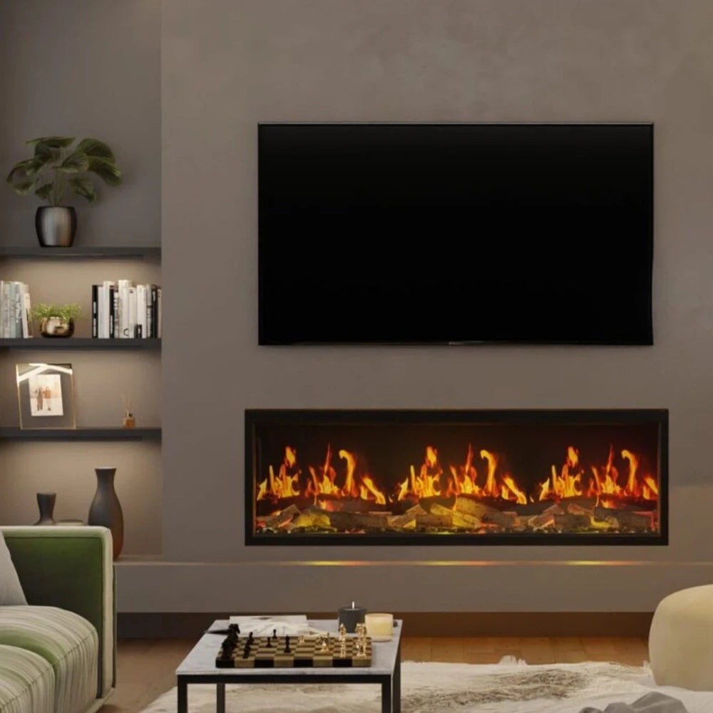 ACR Seren 130 built-in electric fireplace designed for media wall installation