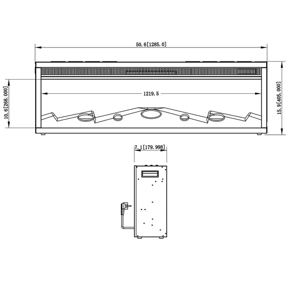 LED Sähköinen takkainsertti - 129 cm