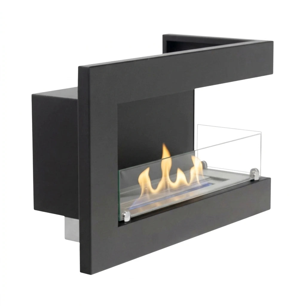 Right-facing Corner Bio Fireplace For Installation 65 cm
