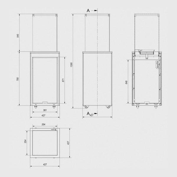 Valkoinen Deluxe Patio manuaalinen ulkokaasutakka
