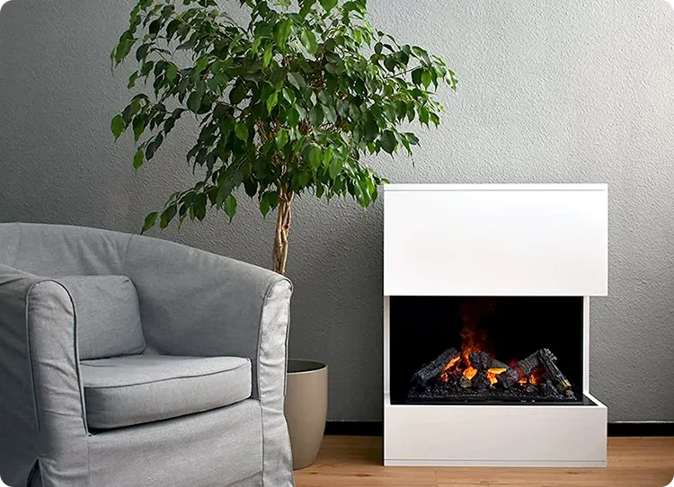 Glow Fire opti-myst -takka valkoisena