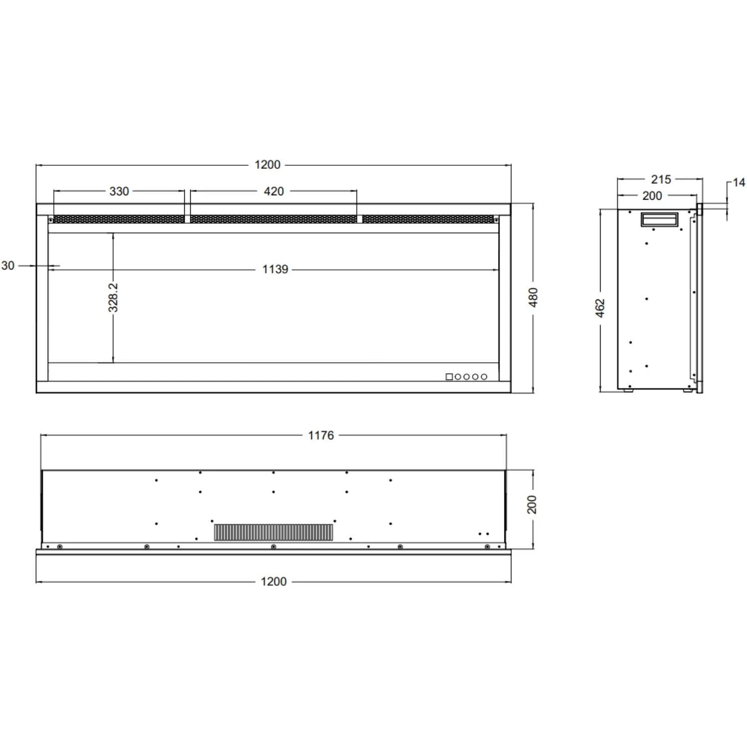 Aflamo Royal 3D 120 cm sähkötakka