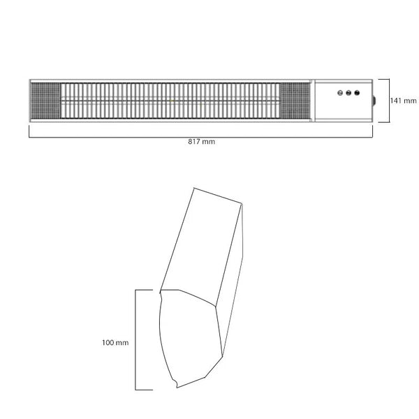 Royal Diamond 2500 W terassilämmitin - musta