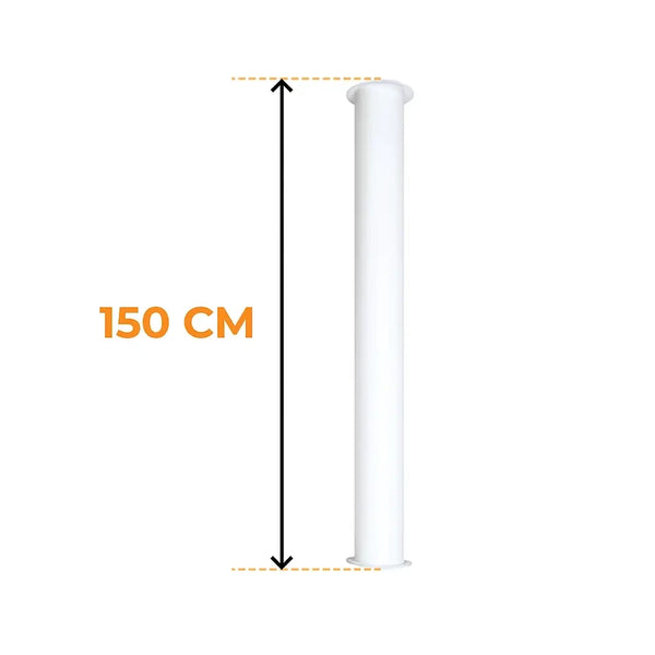Toronto Putki Valkoinen 150 cm – Kokonaispituus 190 cm