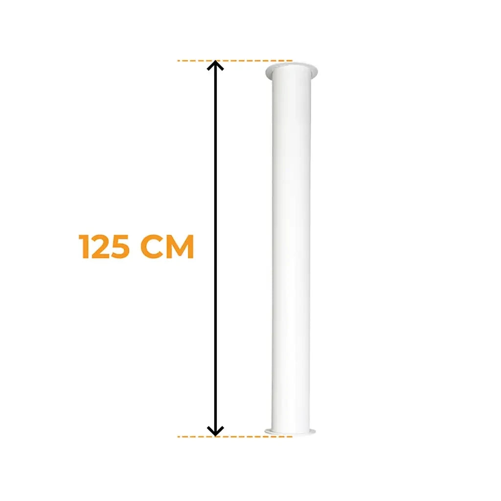Toronto Putki Valkoinen 125 cm – Kokonaispituus 165 cm