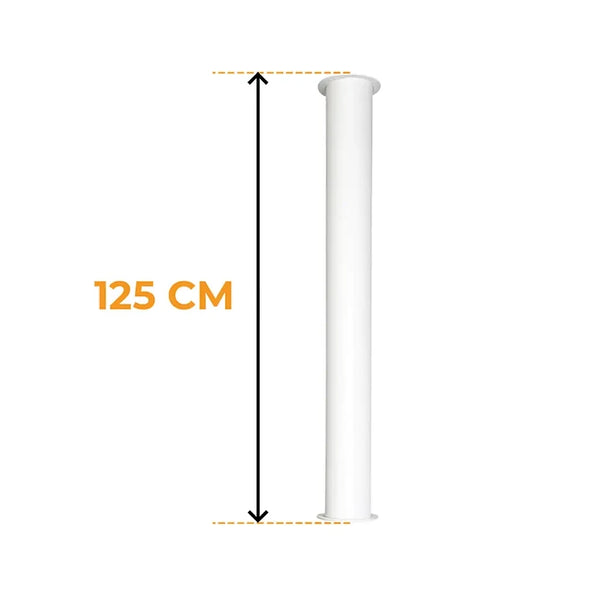 Toronto Putki Valkoinen 125 cm – Kokonaispituus 165 cm