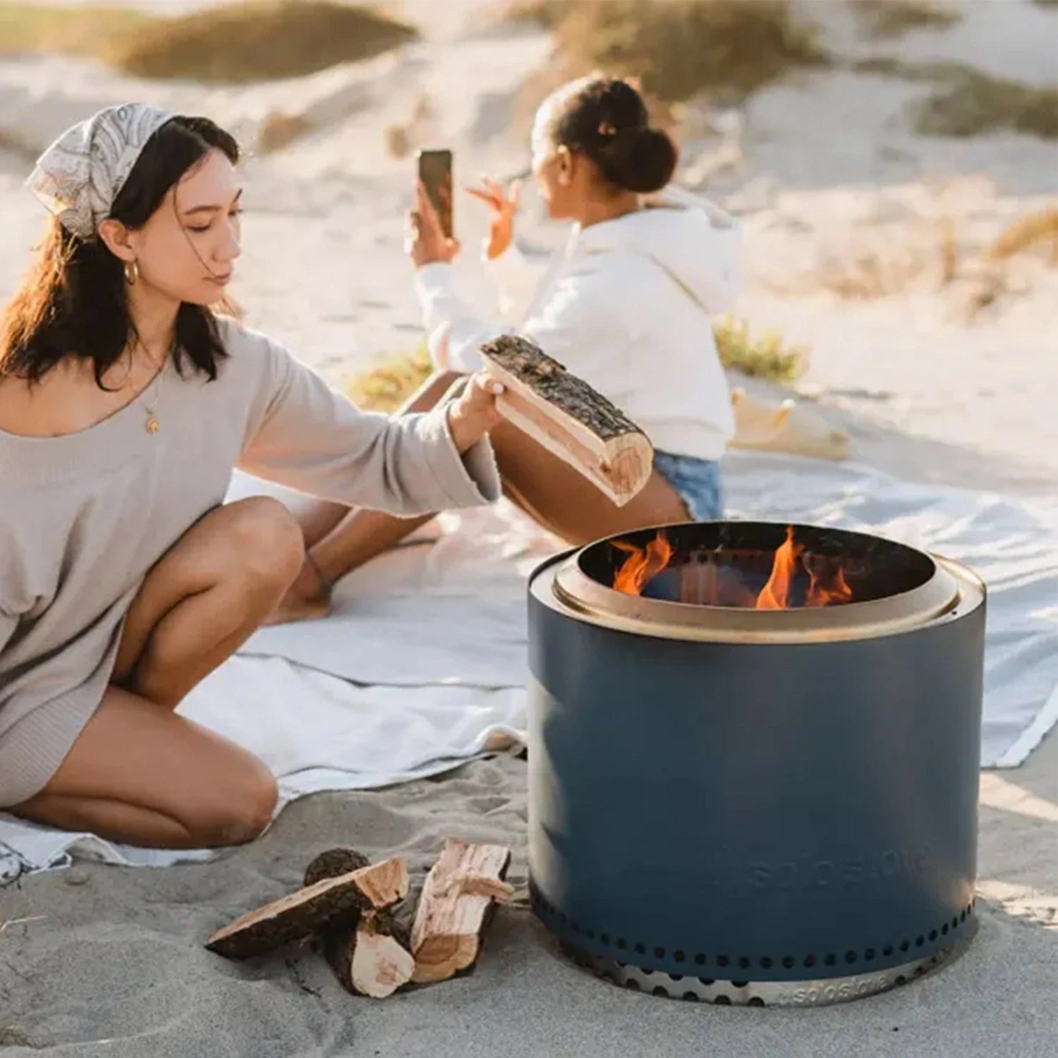 Bonfire + Stand 2.0 - savuton tulisija - sininen