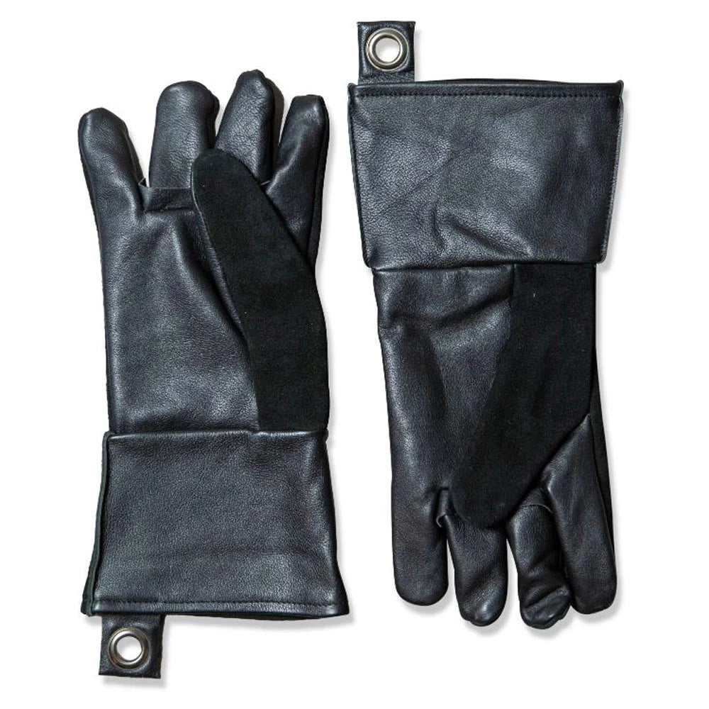 Grilling gloves in black leather - 2 pcs