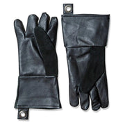 Grilling gloves in black leather - 2 pcs
