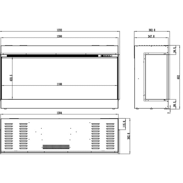 Aflamo Superb 3D 120 cm sähkötakka