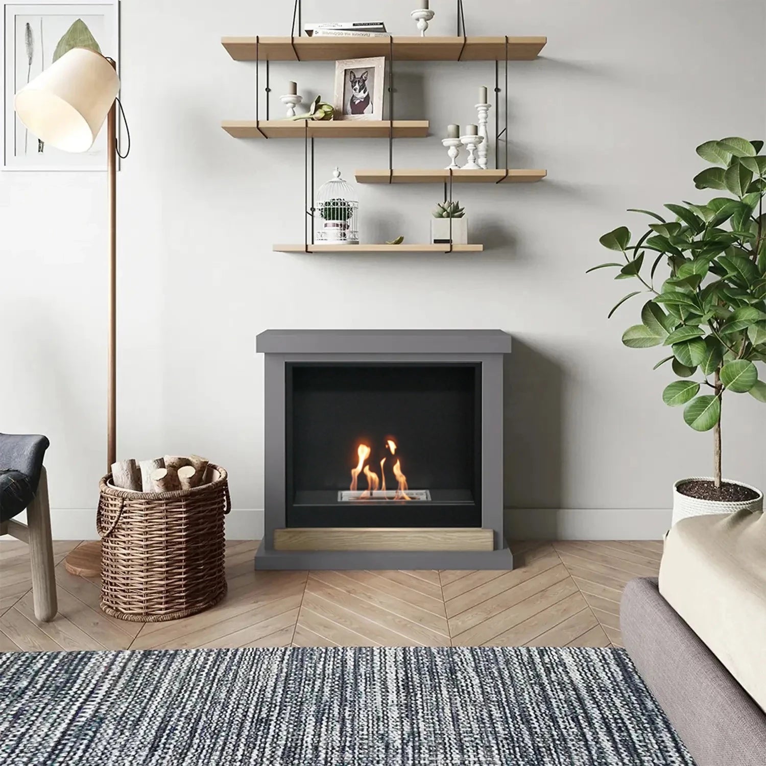 Hagen Bioetanoli Fireplace Mantel - Grey