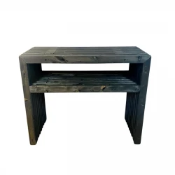 Rustic wooden grill table in black - 100cm