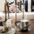 Kivo Table Fireplace - Brushed Steel